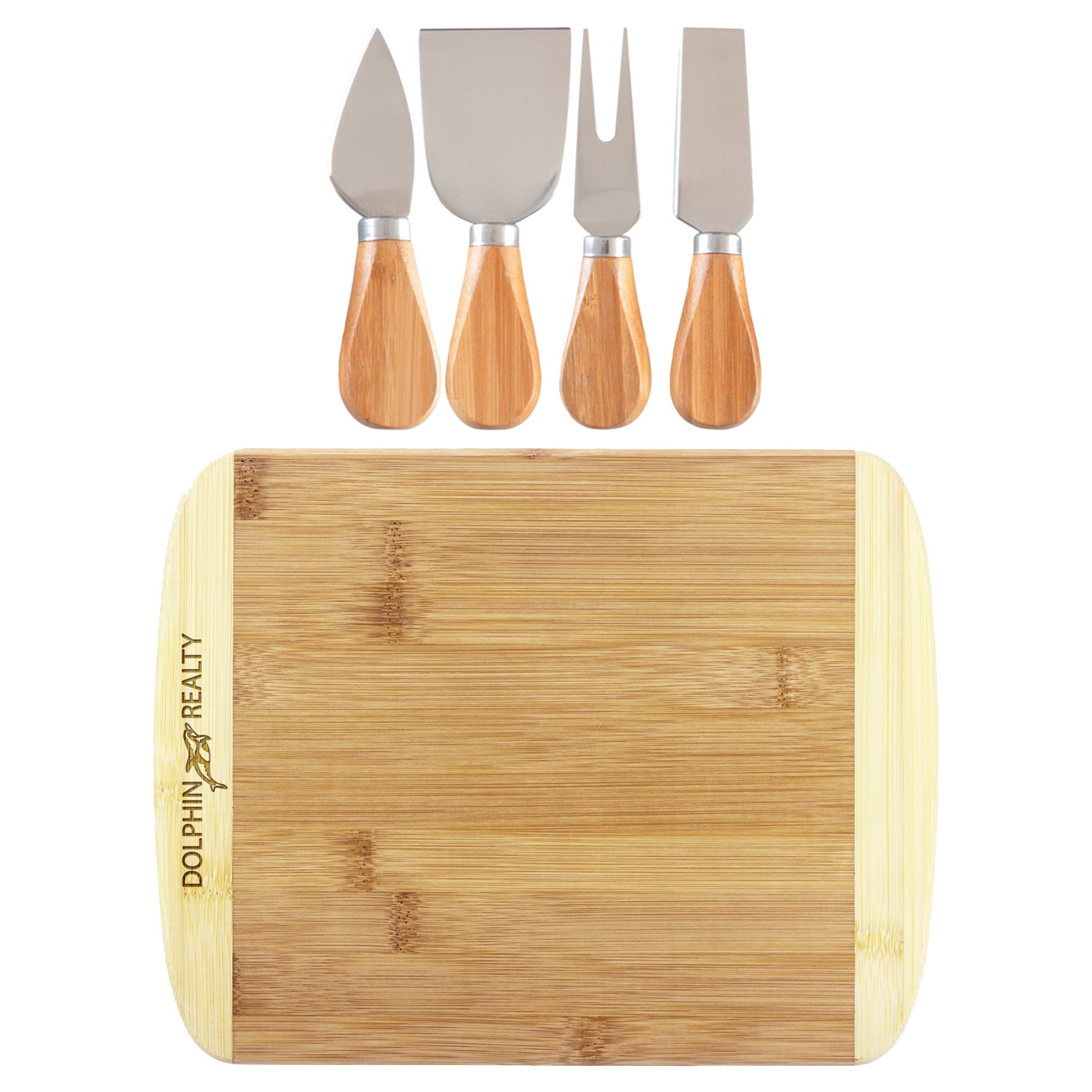 Bamboo Cutting Board & Cheese Knife Gift Set Eco Promotional Products
